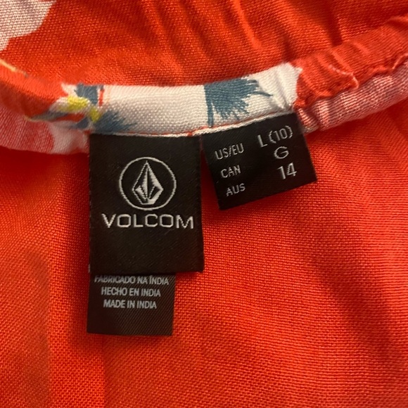 Volcom Orange Floral “Retro Resort” Halter Cropped Top Size Large NWT. - Picture 3 of 8